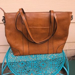 S-Zone leather laptop tote